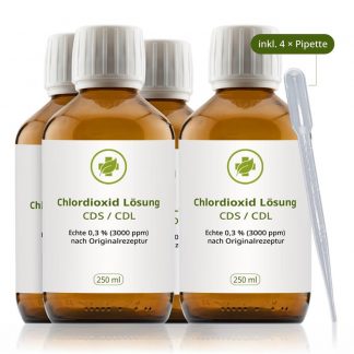 Chlordioxid-Lösung CDL / CDS 0,3% 250 ml Braunglas 3+1 gratis